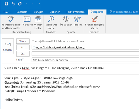Screenshot der Registerkarte 