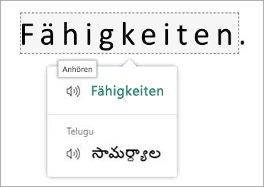 Screenshot der Übersetzung.