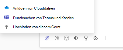 Screenshot, der das Menü 