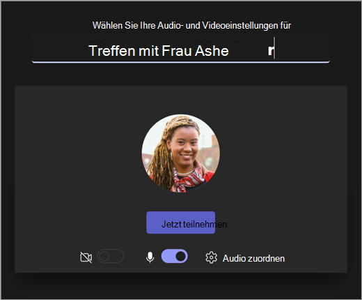 Screenshot des sich öffnenden Bildschirms, wenn eine Lehrkraft eine Besprechung in Microsoft Teams für Education beginnt.