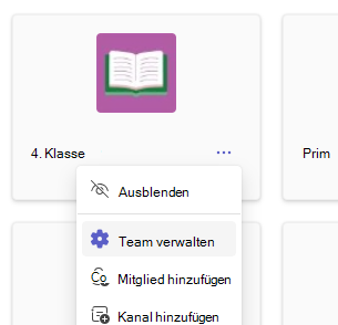 Team verwalten