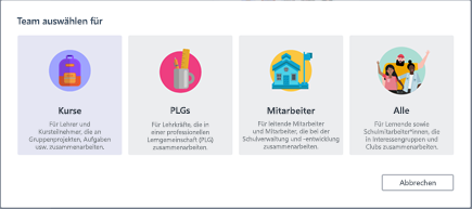 Team auswählen