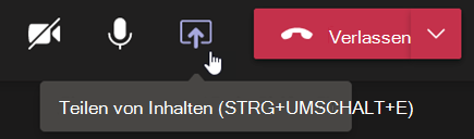Screenshot, der die Schaltfläche 