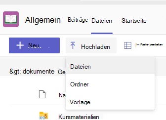 Screenshot des Uploads.