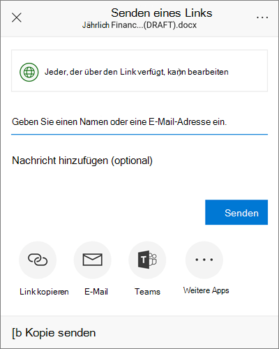 Screenshot des Dialogfelds 