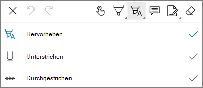 OneDrive für Android–Menü 