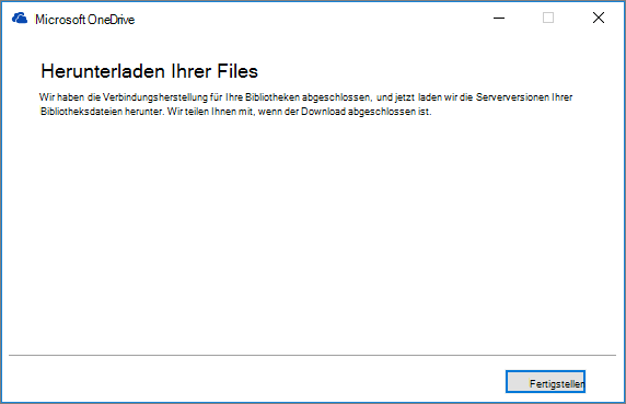 Abschließendes OneDrive for Business-Dialogfeld 