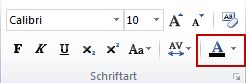 Schaltfläche 'Textfarbe' in Publisher 2010