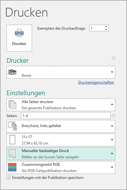 Druckereinstellungen