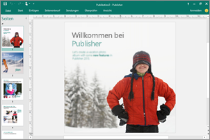 Mithilfe von Publisher können Sie professionelle Newsletter, Broschüren und weitere Publikationen erstellen.
