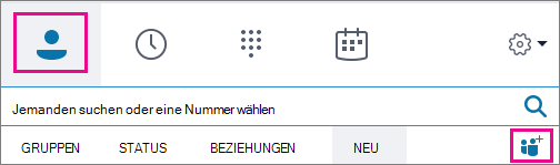 Wählen Sie Das Symbol Kontakte > hinzufügen aus.