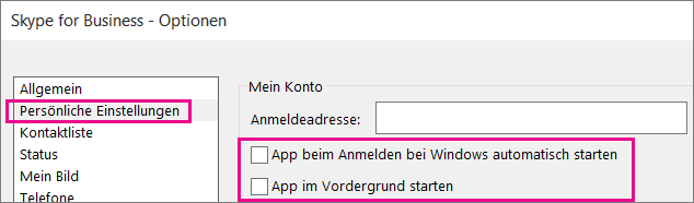 Wählen Sie „Persönlich“ aus und deaktivieren Sie dann die Optionen für den automatischen Start.