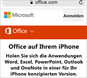 Wechseln Sie zu office.com