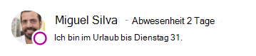 Anwesenheitsnachricht für Miguel