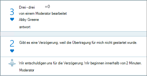 Moderatoransichten im Q&A-Bereich