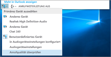 Anrufqualität für benutzerdefiniertes Gerät überprüfen