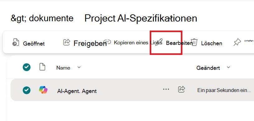 Screenshot: Bearbeitungsoption im Kontextmenü einer Agent-Datei