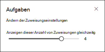 Wählen Sie aus, wie viele Zuweisungen angezeigt werden sollen.