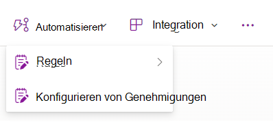 Screenshot: Dropdownmenü mit der Option 