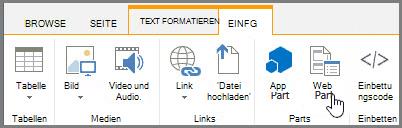 Webpart einfügen