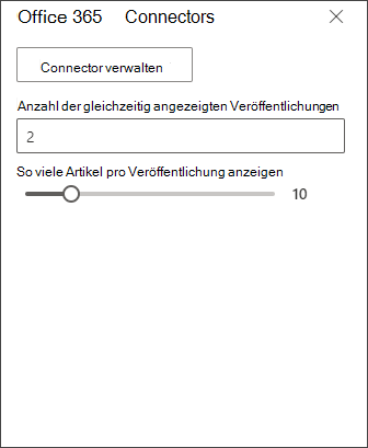 Screenshot des Bearbeitungsbereichs des Office 365-Connectors