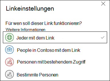 OneDrive Anyone-Linkoption in den Linkeinstellungen.