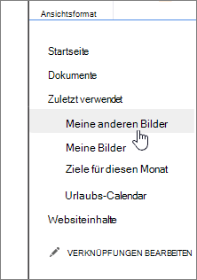 Zuletzt erstellte Elemente