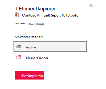 Wählen Sie Ihr Ziel aus.