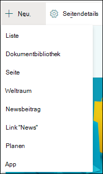 Hinzufügen eines neuen Elements zu einer SharePoint-Website