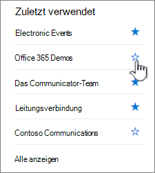 Klicken Sie auf den leeren Start neben einer Website, um ihr zu folgen.