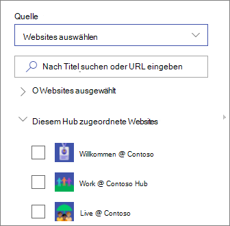 Websites auswählen