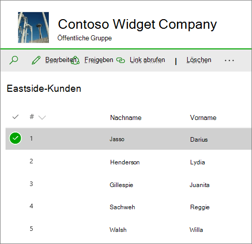 Liste in SharePoint Online