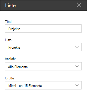 Webparteinstellungen auflisten