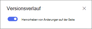 Umschalten, um Versionsunterschiede auf der Seite anzuzeigen