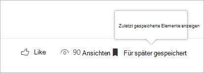 Klicken Sie, um den Bereich der zuletzt gespeicherten Elemente anzuzeigen.