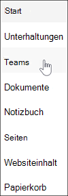 Microsoft Teams-Link in der SharePoint-Teamwebsitenavigation