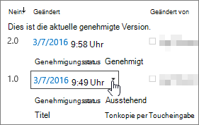 Dialogfeldschaltfläche für das Dropdown 