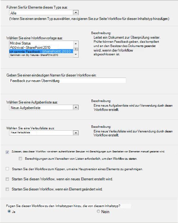 Erste Seite des Zuordnungsformulars