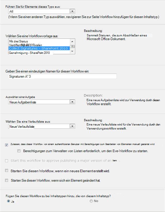 Erste Seite des Zuordnungsformulars