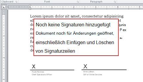 Dokument ohne erste Signatur, sodass weiterhin Änderungen möglich sind