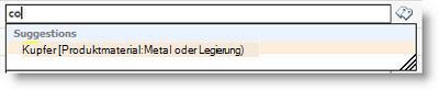 Wenn Sie mit der Eingabe beginnen, werden Ihnen Ausdrücke vorgeschlagen.