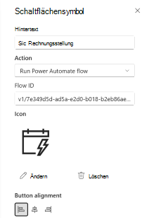 Bearbeiten Sie Eigenschaften, um einen Power Automate-Flow zu konfigurieren, der ausgeführt werden soll.