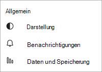 Screenshot der kostenlosen allgemeinen Einstellungen für Microsoft Teams Mobile