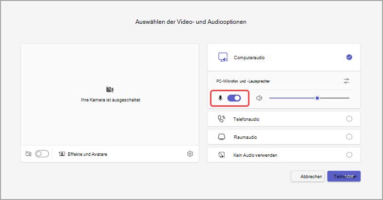 Verwalten von Audio vor einer Besprechung