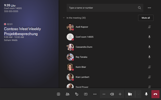 Microsoft Teams-Raum auf Android-Bildschirm