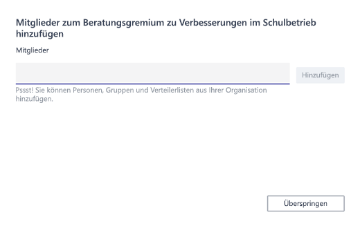 Hinzufügen von Mitgliedern