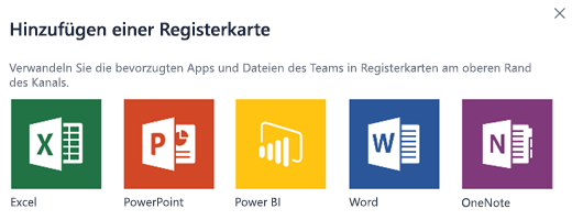Registerkarten hinzufügen