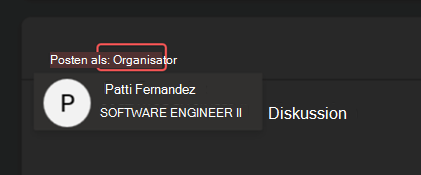 Screenshot der Veröffentlichung in Microsoft Teams Q&A als Organisator.
