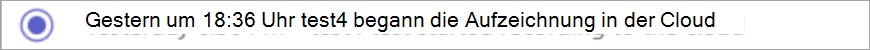 Screenshot einer Aufzeichnungsstartbenachrichtigung.