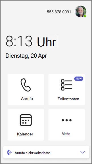 Teams-Telefonleitungstasten – Startseite